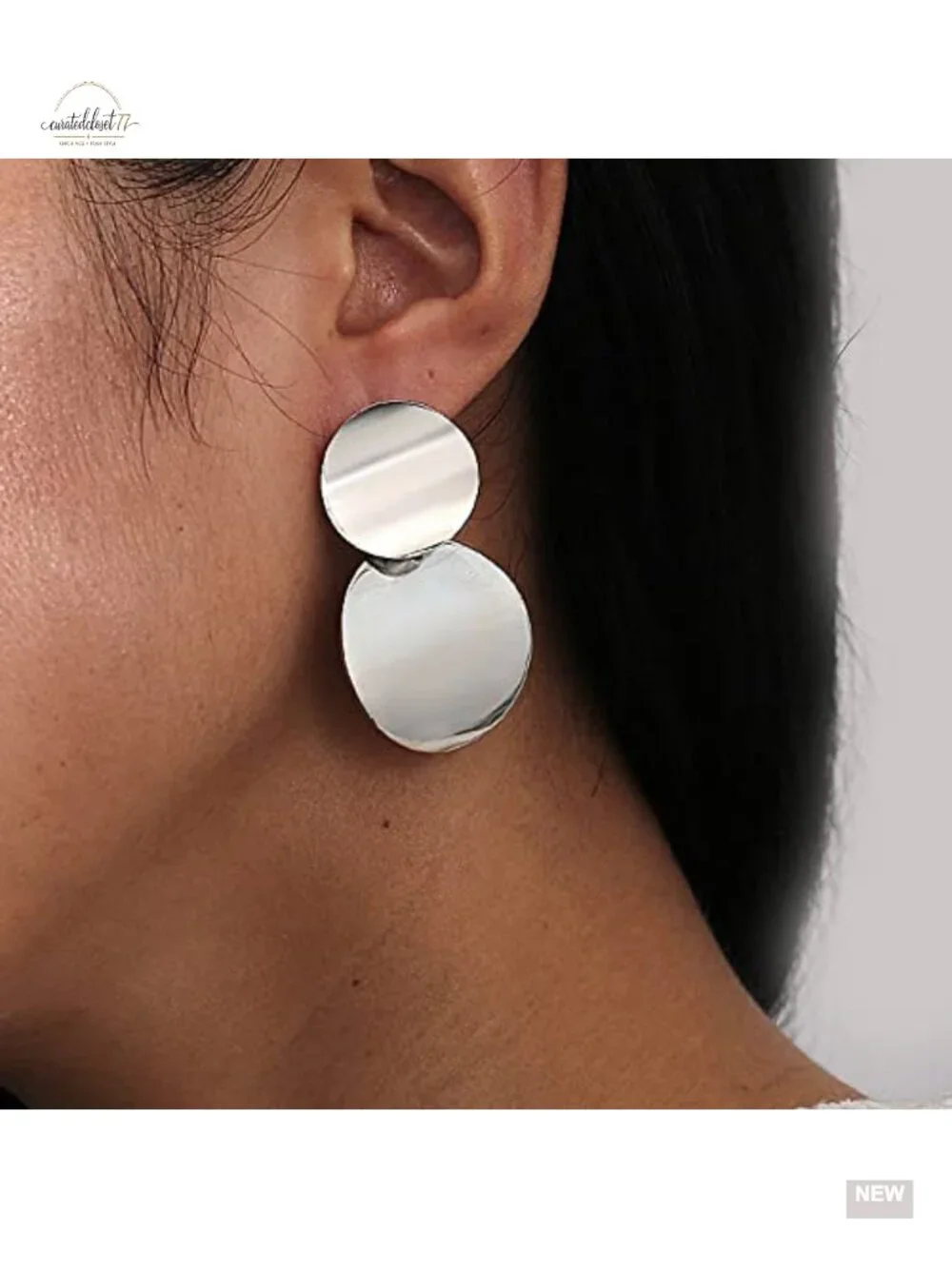 6 Pairs Silver Geometric Drop Dangle Statement Earrings Set Hypoallergenic